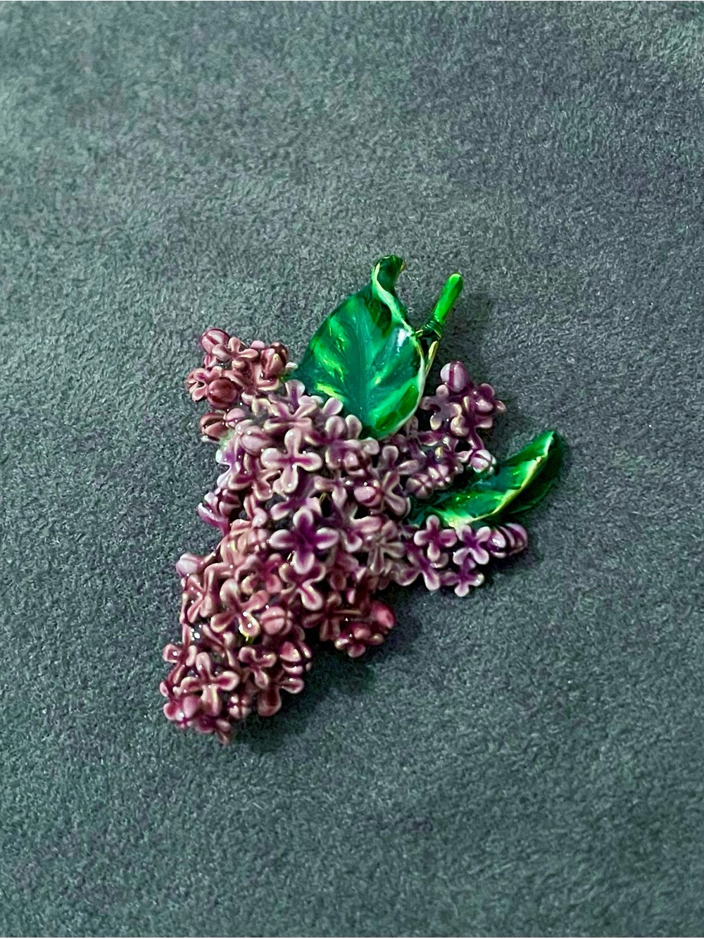 Vintage MFA Lilac Enamel Pin in Purple and Green
